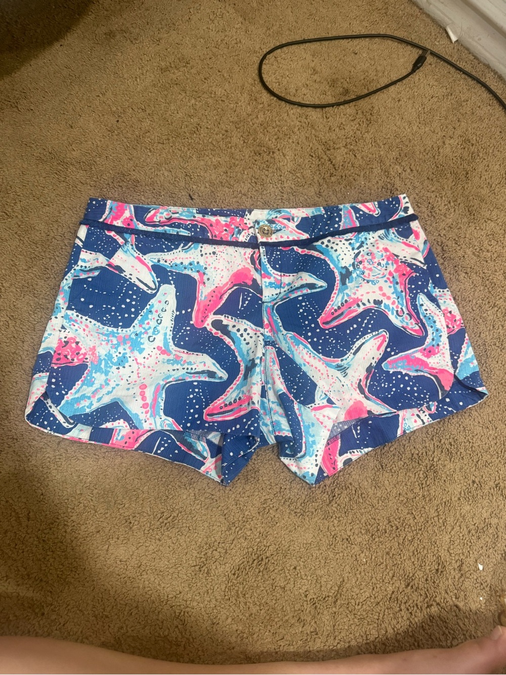 Lilly Pulitzer Starfish Print Shorts - Blue Pink White